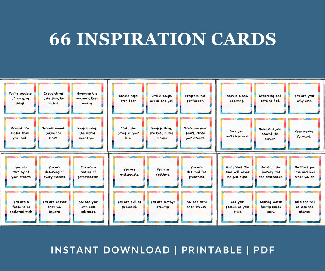 Inspiration Cards, Motivational Cards, Printable Cards, Printable Motivation Cards ...