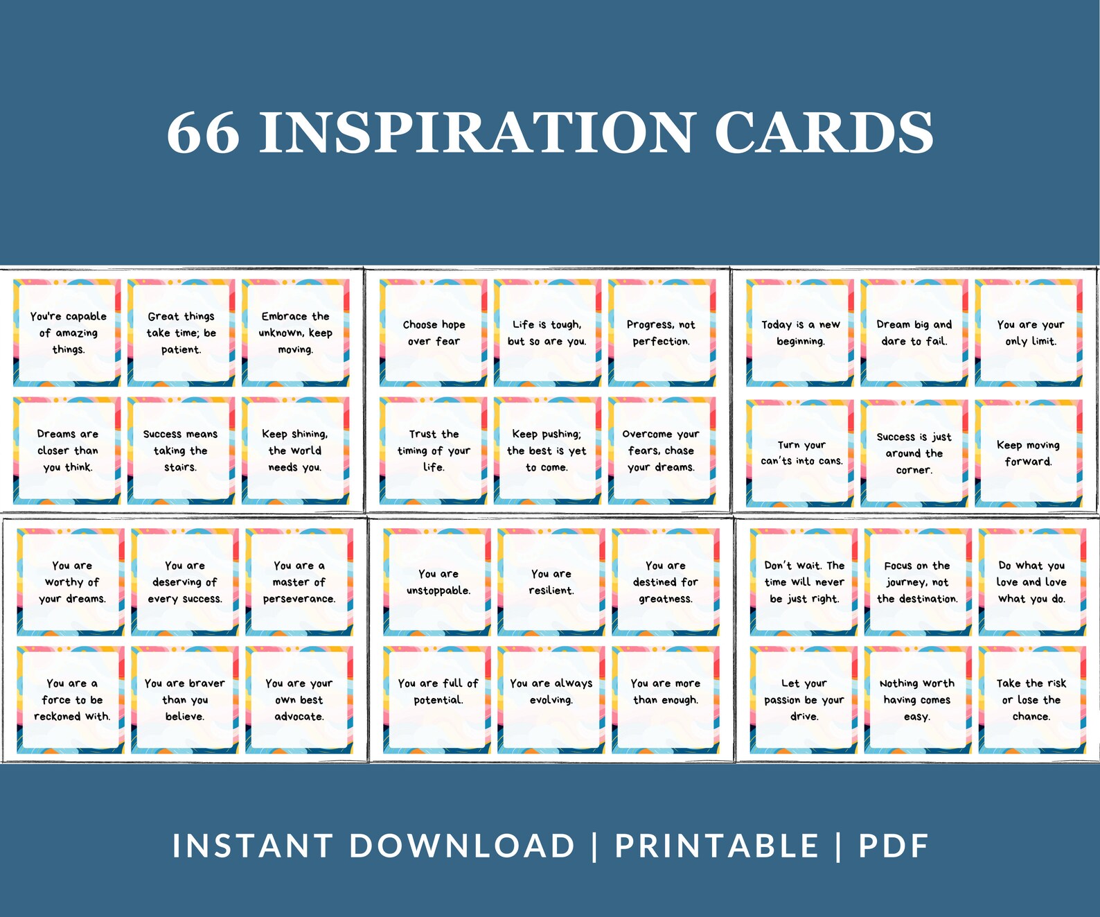 Inspiration Cards, Motivational Cards, Printable Cards, Printable ...