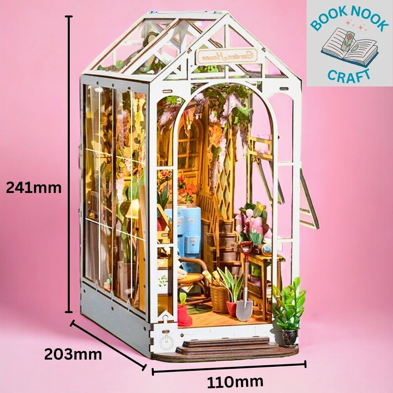 Creative DIY Garden House Book Nook Miniature Book Nook Bookshelf