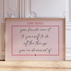 Póster de tipografía romántica con citas minimalistas inspiradoras y notas de amor, decoración moderna rosa para el hogar, arte imprimible digital, arte de pared para dormitorio