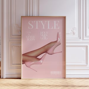 Rétro vintage bébé rose actualités impression d'art mural affiche déco esthétique chambre appartement actualités tendance titre impressions girly téléchargement numérique