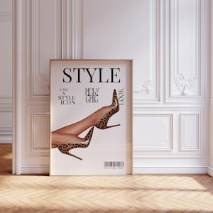 Leopard Heels Fashion Print: Girly Bedroom Decor (Digital Download
