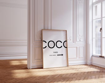 COCO Rue Cambon Poster, Dorm Office Teen Bedroom Decor, Gift for Her