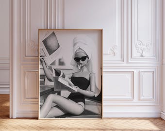 Vintage Barbie Black and White Print, Vogue Aesthetic (Digital Download)