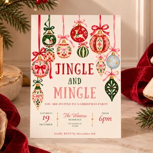 Einladungsvorlage für eine Weihnachtsfeier, Einladung zum geselligen Beisammensein, bearbeitbare Canva-Einladung, festliche Einladung zur Weihnachtsfeier, sofortiger Download