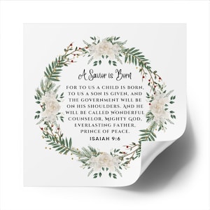 Christian Christmas sticker, A Saviour is Born, Nativity Stickers, Christian Vinyl Sticker, Christmas Sticker