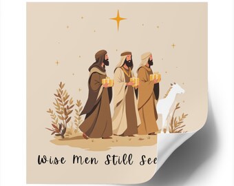 Christian Christmas sticker, Three Wise King, Nativity Stickers, Christian Vinyl Sticker, Christmas Sticker