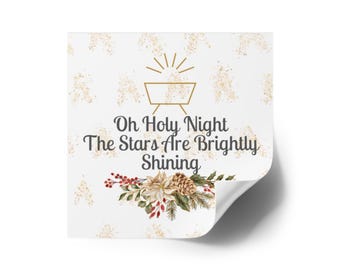 Christian Christmas sticker, Oh Holly Night Stickers Christmas Gift, Christian Vinyl Sticker, Christmas Stickers