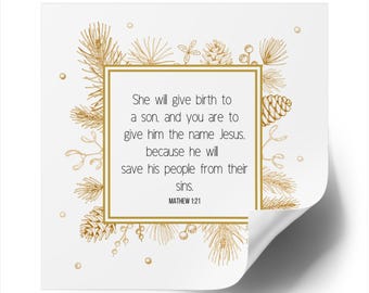 Christian Christmas sticker, Jesus the Greatest Gift, Nativity Stickers, Christian Vinyl Sticker, Christmas Sticker