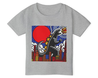 Camiseta infantil - Godzilla atacando Tokio