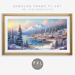 Samsung Frame TV Art Winter in Lake Tahoe | Bilderrahmen TV Art verschneiter Winter | Lake Tahoe Bilderrahmen TV Kunst | Frame Tv Art