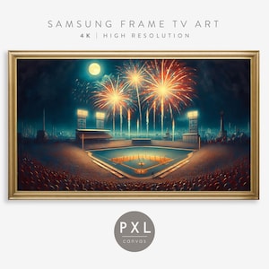 Samsung Frame TV Art MLB Baseball | Frame Tv Art Baseball | Frame TV Art | Oil Painting | Stadium | Baseball | Vintage Baseball