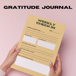 Diario de gratitud imprimible Diario de salud mental Diario de atención plena digital Goodnotes Descarga digital Gratitude Printable Journal