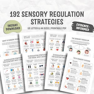 192 Sensorische regulatiestrategieën voor ADHD, autisme en autisme | Printbare sensorische dieet- en neurodivergente toolkit