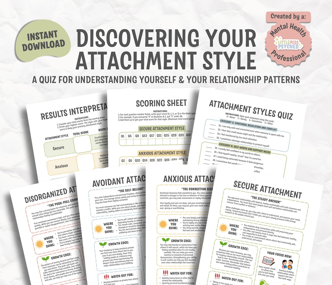 Attachment Style Quiz, Attachment Activities, Anxious Avoidant, Adult ...