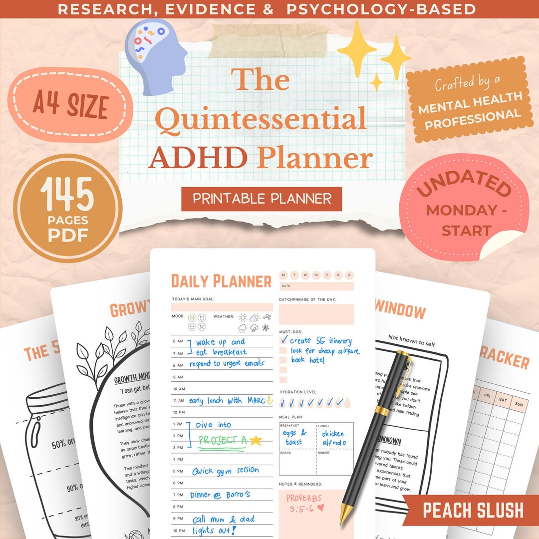 ADHD Printable Planner created by a Mental Health Pro Daily Weekly ...