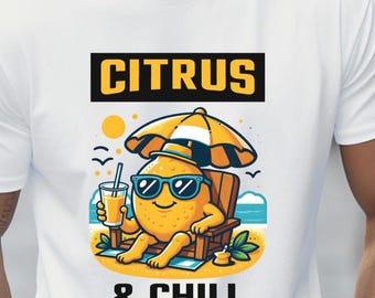 ZITRONE T-Shirt Zitrus Limonade Shirt Sommer Obst T-Shirt Top Strand TShirt Lustige Cartoon Zitrone T-Shirt Geschenk Citrus & Chill T-Shirt