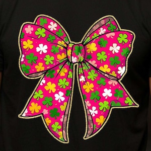 Lucky St Patrick's Day Bow PNG Irish Coquette png pot of gold four leaf clover png Saint Paddys lucky shamrock png st pattys lucky clover