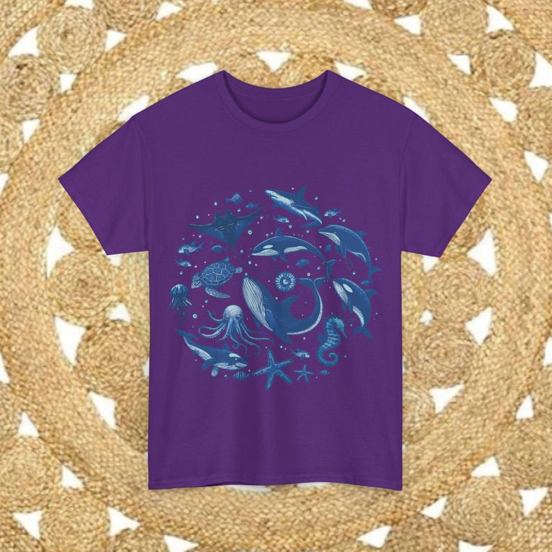 Ocean Life Unisex Tee, Marine Animals Tshirt, Sea Creatures Shirt
