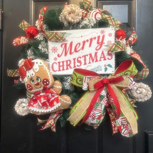 Handmade Gingerbread Christmas Wreath: Holiday Front Door Decor
