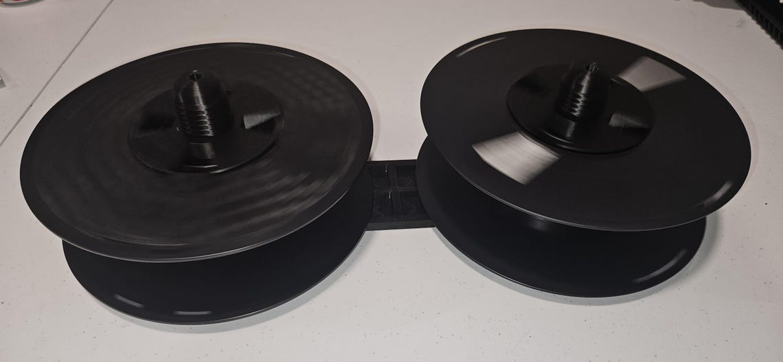 3D-printed 3D printer hand or screwgun powered filament spool rewinder