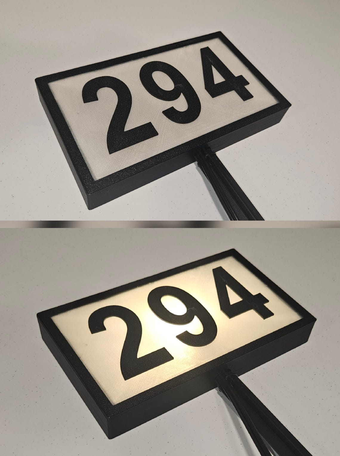 3D-printed custom outdoor illuminated 12V LED landscape address sign