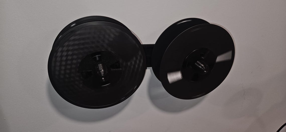 3D-printed 3D printer hand or screwgun powered filament spool rewinder