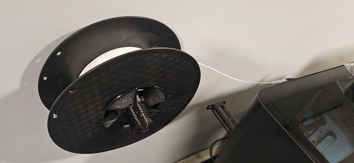 3D-printed 3D printer hand or screwgun powered filament spooler