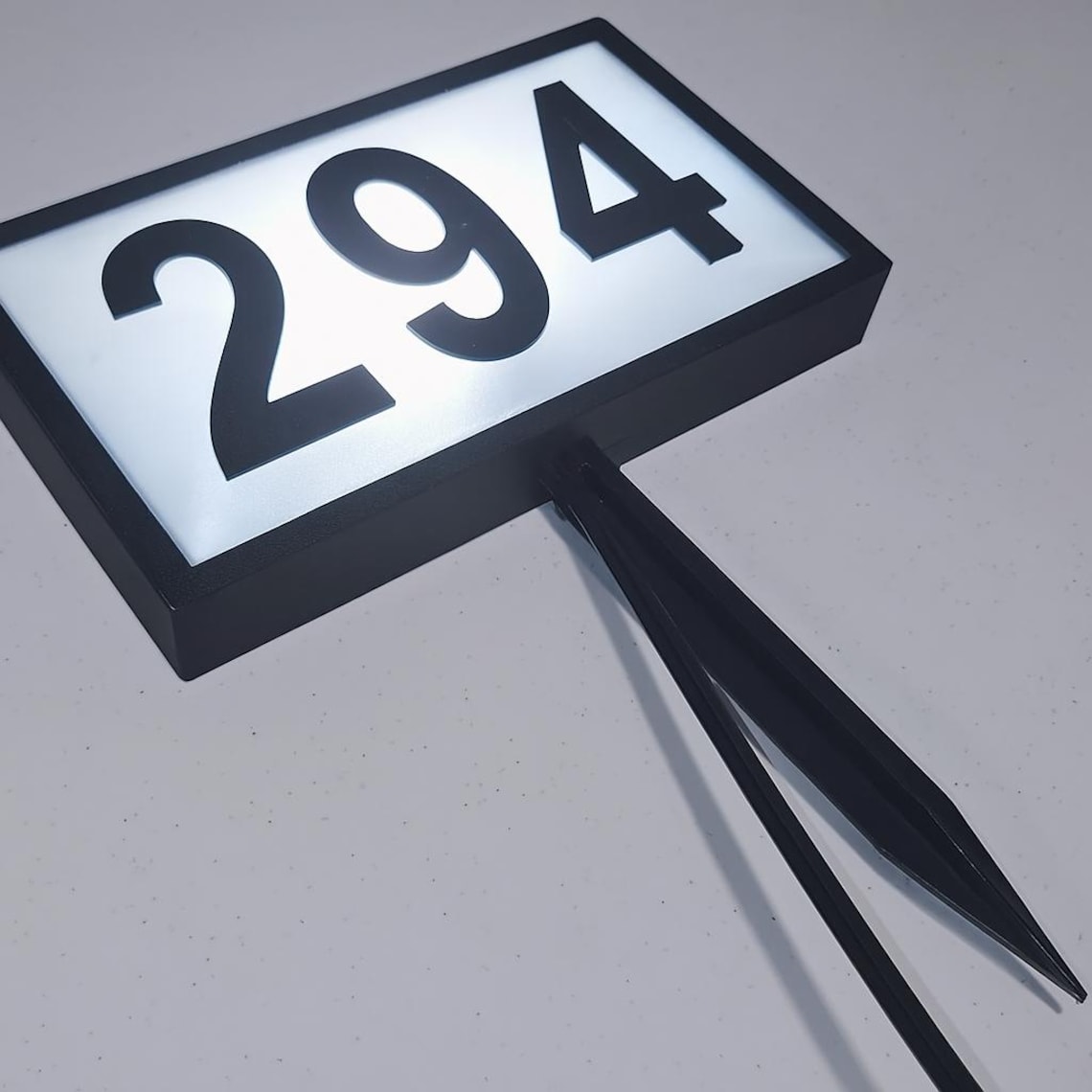 3D-printed custom outdoor illuminated 12V LED landscape address sign
