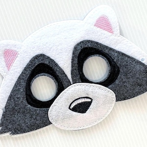 Handmade Felt Masks for Kids – Halloween Costume, Dress Up, Pretend Role Play, Birthday Party Favors, Costume Accessories- Racoon