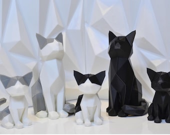 Customizable Cat Puzzle – 3D Printed Magnetic Kitten Toy | Low Poly Decor, Unique Gift for Cat Lovers, Cute Animal Art Display