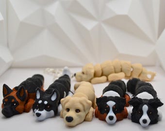 Figura articulada de perro impresa en 3D: Juguete antiestrés para mascotas con capacidad de pose