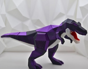 Magnetic T-Rex Puzzle: 3D Printed Low Poly Dinosaur Decor