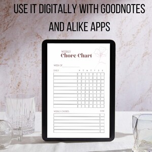 Weekly Chore Chart Printable, Adult & Kids, Dusty Pink Design (PDF) - Etsy