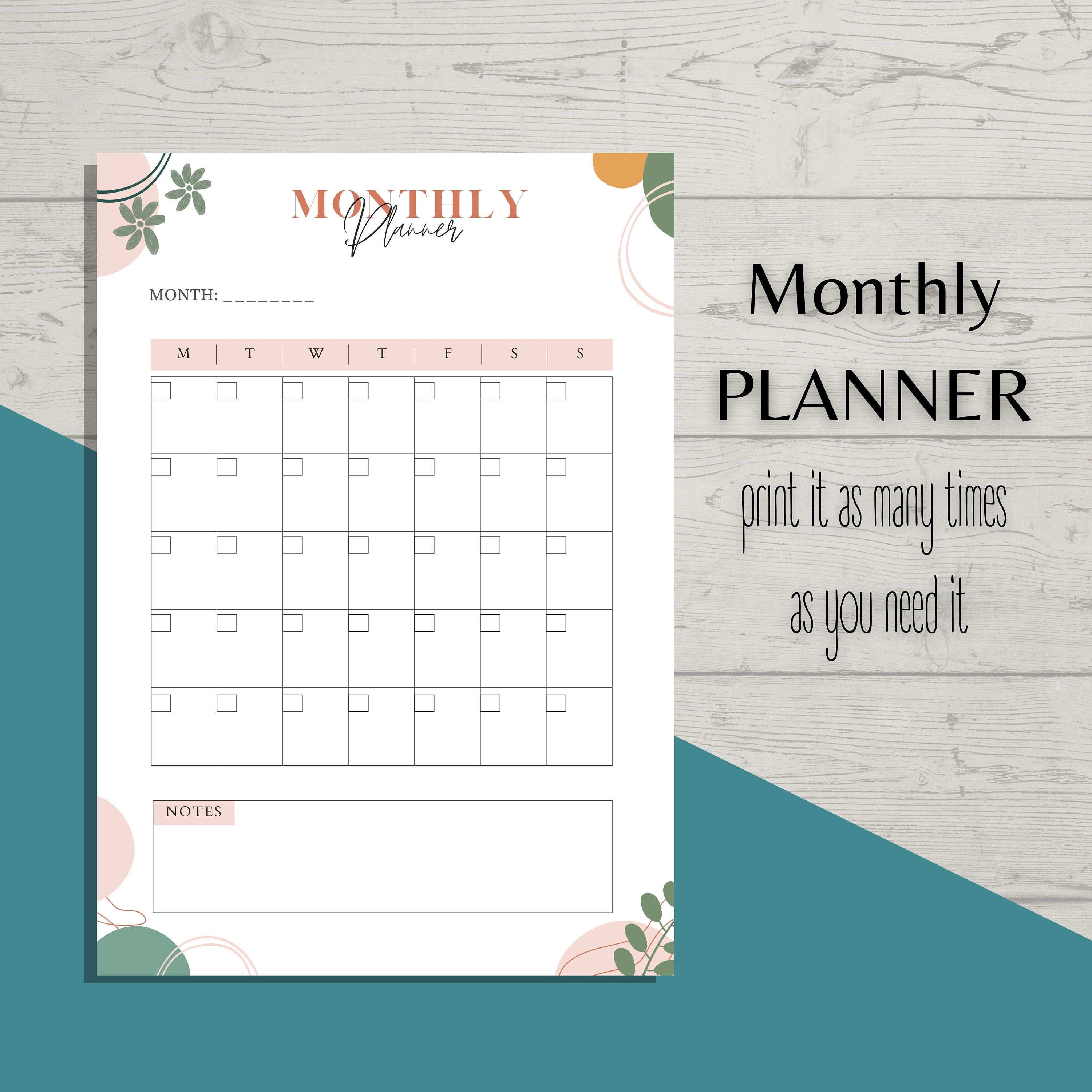 Printable Planner, Personal Planner Bundle, Daily Weekly Monthly ...