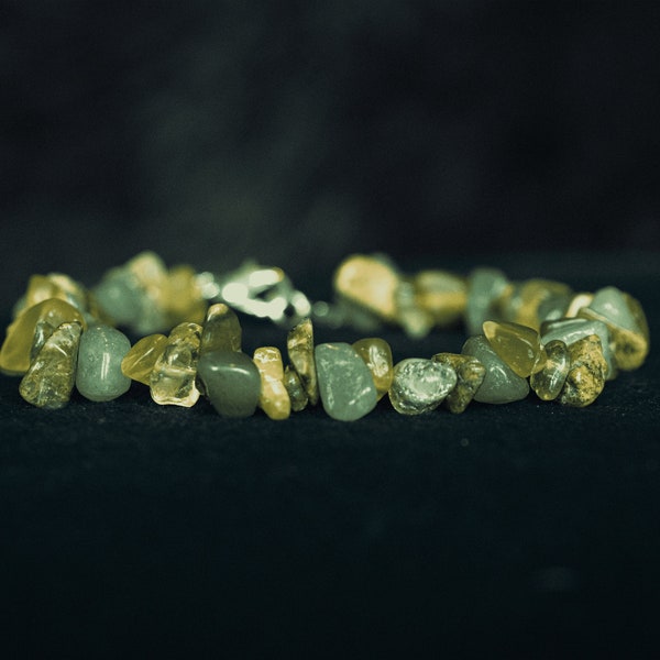 Handcrafted Green Crystal Gemstone Bracelet - Natural Healing Stones