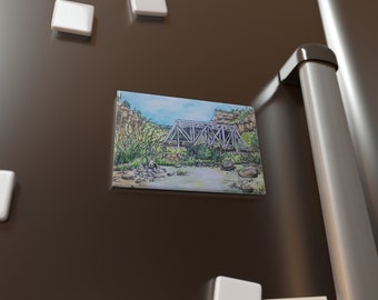 Refrigerator Magnet of the John Dunn Bridge (2022) in Taos, NM (Single Magnet or Packs of 10, 30, 50)