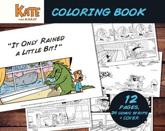 Kate the Great Comic Strip Coloring Book (24pg) (Digital Download)