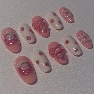 Strawberry Press-On Nails