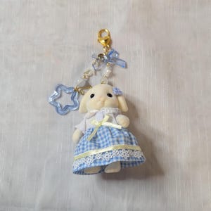 Sylvanian Families Flora Rabbit keychain / Beaded Jewelry / Cute jewelry charm bead / Gift for her / Handmade / Y2K
