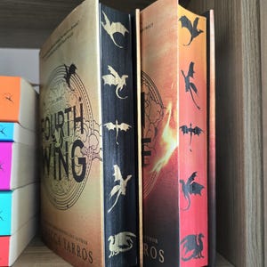 Fourth Wing + Iron Flame Hardcover SET – Custom Sprayed Edges (Gold + Black)(Red/Orange)