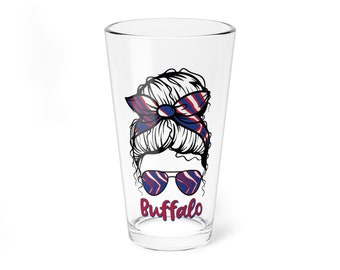 Buffalo Football Girl Glass, 16oz
