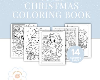 Weihnachten Malbuch für Kinder: 14 festliche Feiertage (Digitaler Download)