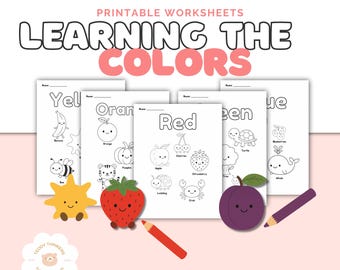 Lernen Sie die Farben | Druckbare Arbeitsblätter zum Ausmalen | Vorschule TK Kindergarten Lernaktivitäten