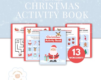 Druckbares Weihnachts-Tagebuch für Kinder | 13 lustige Feiertags-Arbeitsblätter!