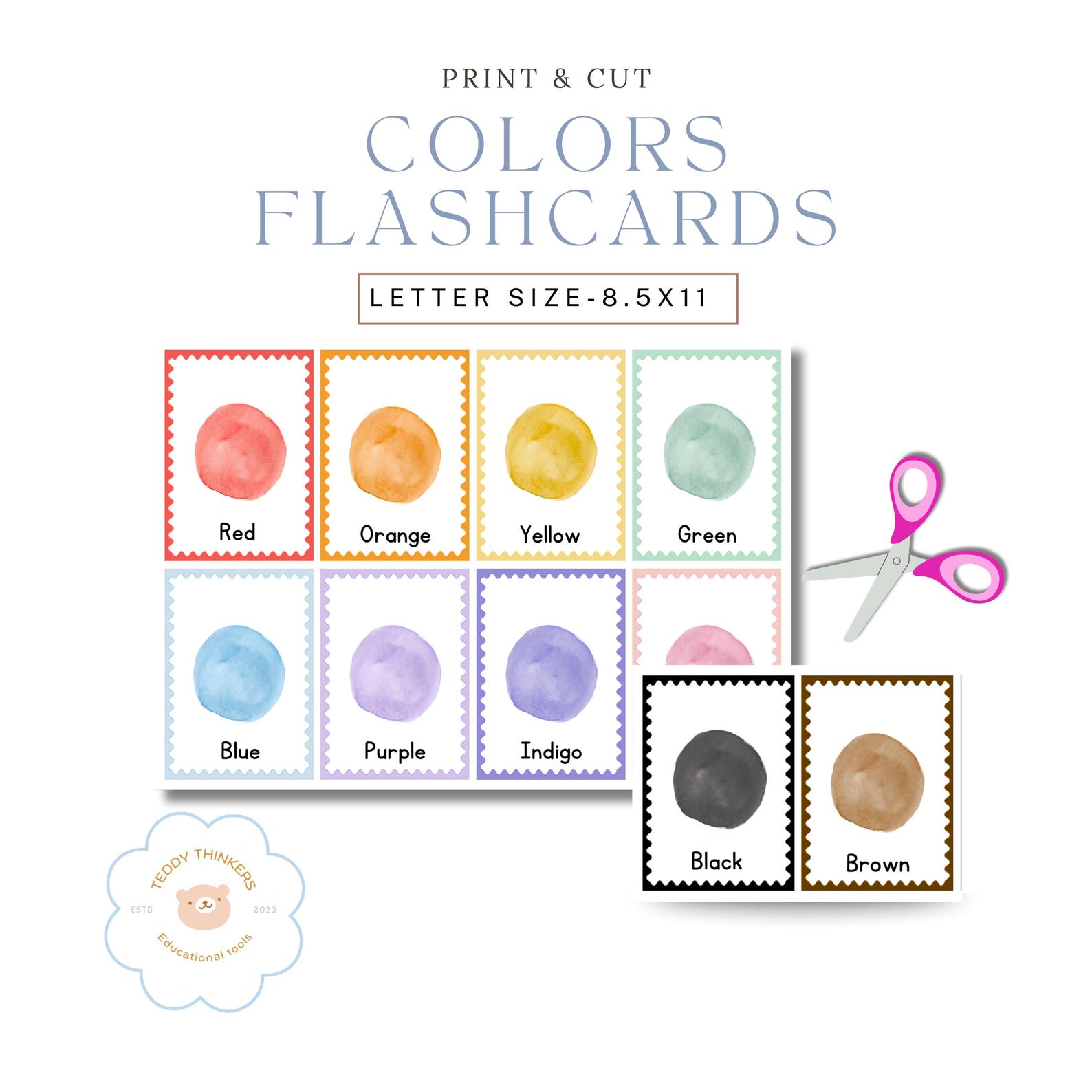 Printable Color Flashcards for Kids | Montessori Color Learning Cards ...