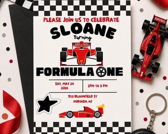 Ferrari Formel 1 Geburtstags-Digital-Einladung
