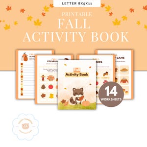 Printable Fall Activity Book for Kids – 14 Fun Educational Worksheets | Autumn Learning Pack | Preschool & Kindergarten PDF
