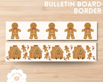 Pinnwand Bordüre: Weihnachtsdekoration fürs Klassenzimmer (druckbare PDF-Datei zum Herunterladen