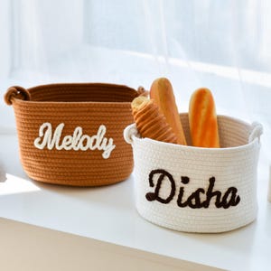 Benutzerdefinierte handgemachte Körbe, Osterkörbe, personalisierte Baby-Geschenke, Babypartyüberraschungen, Baumwollseil-Spielzeugkörbe, einzigartige Geschenkideen